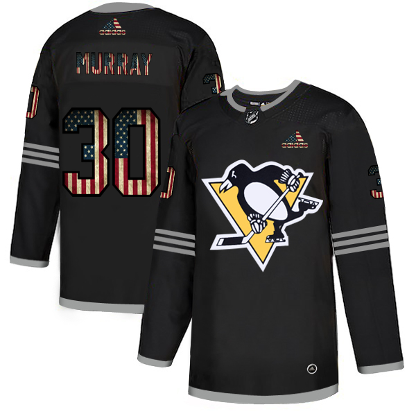 Pittsburgh Penguins #30 Matt Murray Adidas Men Black USA Flag Limited NHL Jersey-0
